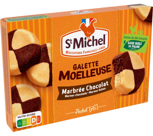 Galette moelleuse marbrée chocolat 180g - St Michel Galette moelleuse marbrée chocolat 180g - St Michel