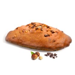Madeleine géante chocolat au lait praliné noisettes
