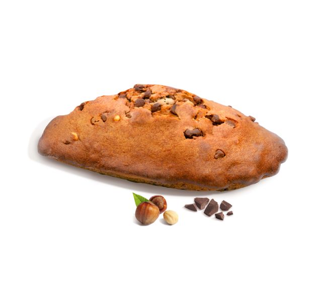 Madeleine géante chocolat au lait praliné noisettes